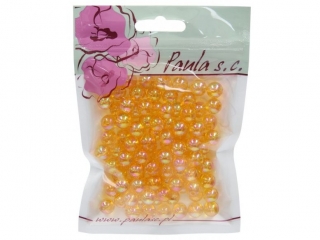 Korale PAULA 10mm - prze�roczyste pomara�czowe