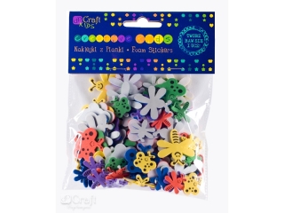 NAKLEJKI Z PIANKI MOTYLE I WA�KI, 120 SZT.