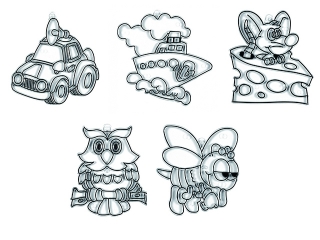 Szablon do farb witra�owych ma�y KOH-I-NOOR 9820/6/3 mix wz