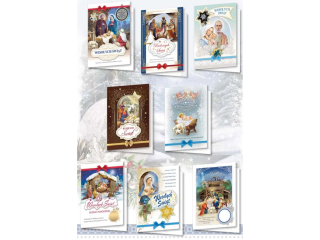 Kartki Świąteczne TOP GRAPHIC BNM z brokatem - Religijne wzory