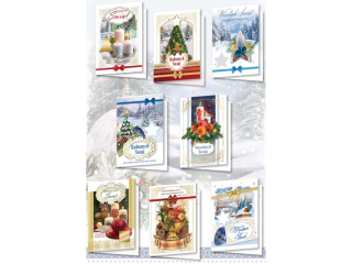 Kartki Świąteczne TOP GRAPHIC BNM z brokatem - Świeckie wzory