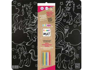 KOLOROWANKA FUNNY MAT BLACK 40x40 Jednorożce + GRATIS kredki