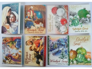 Karnet świąteczny AGAMIS B6 brokat z opłatkiem