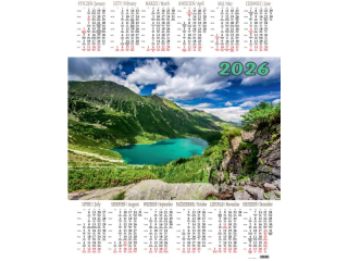 Kalendarz Jednoplanszowy BESKIDY P 1 Morskie oko 2026