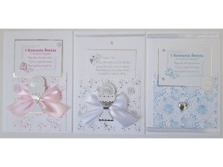 Kartki karnet PANORAMA Komunia Hand Made C6