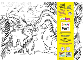KOLOROWANKA FUNNY MAT TRANSPARENT 48x33,5 Dinozaury + GRATIS kredki