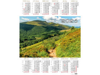 Kalendarz Jednoplanszowy BESKIDY P 4 Bieszczady 2026