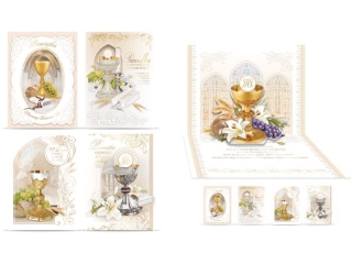 Kartki karnet DELTA WB3K Komunia - PRZESTRZENNY 3D