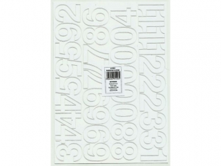 Cyfry samoprzylepne ART-DRUK  40mm biae Helvetica 10 arkusz