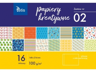 Papiery kreatywne TETIS 100g/m2 A5 16ark. - zestaw 2