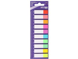 Zakładki indeksujące STRIGO 12X45MM 10 kolorów 200k