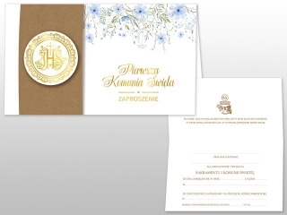 Kartki zaproszenie Komunia DELTA ZF04K 4szt.