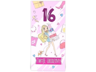 Kartki karnet DL-D Urodziny m�odzie�owe WYMIENNE CYFRY