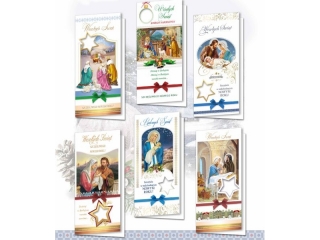 Kartki świąteczne TOP DL "de lux" z opłatkiem BN religijne