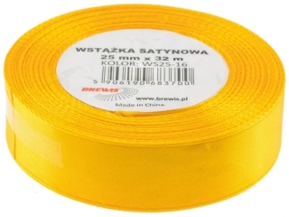 Wst��ka satynowa BREWIS 25mm/32mm kolor 16 s�onecznikowy