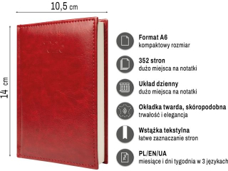 Terminarz O-PRESS A6 dzienny Figaro 2026