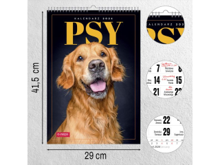 Kalendarz cienny O-PRESS A3 Psy 2026