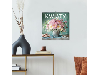 Kalendarz cienny O-PRESS kwadrat 33x33 Kwiaty 2026