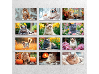 Kalendarz cienny O-PRESS kwadrat 33x33 Koty 2026