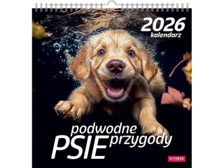 Kalendarz cienny O-PRESS kwadrat 33x33 Psy pod Wod 2026