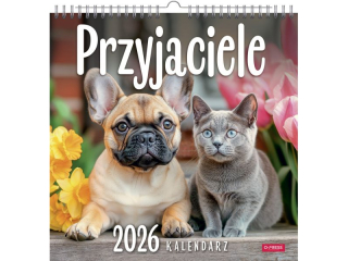 Kalendarz cienny O-PRESS kwadrat 33x33 Przyjaciele 2026