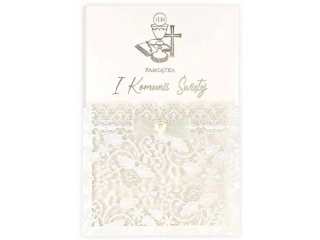 Kartka na Pierwsz� Komuni� B6 KZK LC Z�ocona i T�oczona nr.17 | Kartki z Kotkiem