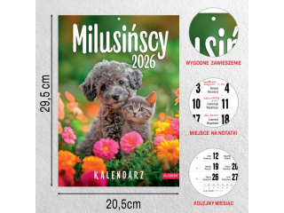 Kalendarz cienny O-PRESS A4 Milusiscy 2026