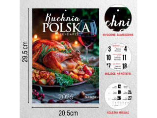 Kalendarz cienny O-PRESS A4 Kuchnia Polska 2026
