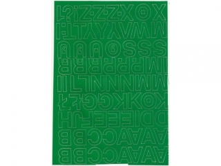 Litery samoprzylepne ART-DRUK  25mm zielone Helvetica 10 ark