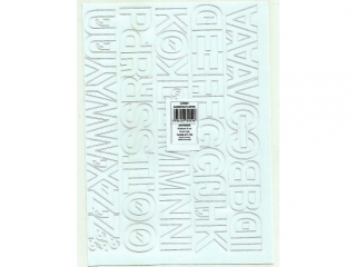 Litery samoprzylepne ART-DRUK  30mm bia�e Helvetica 10 arkus