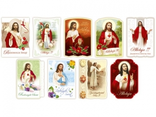 Poczt�wka Religijna Brokat Wielkanoc a50