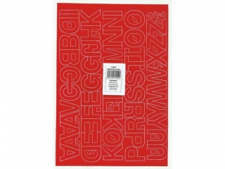 Litery samoprzylepne ART-DRUK  30mm czerwone Helvetica 10 ar