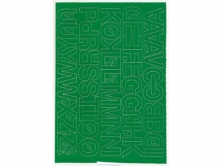 Litery samoprzylepne ART-DRUK  30mm zielone Helvetica 10 ark