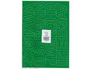 Litery samoprzylepne ART-DRUK  40mm zielone Helvetica 10 ark