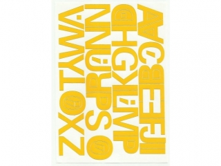 Litery samoprzylepne ART-DRUK  40mm ��te Helvetica 10 arkus