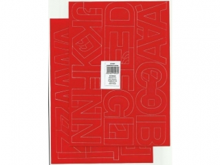 Litery samoprzylepne ART-DRUK  50mm czerwone Helvetica 10 ar