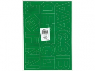 Litery samoprzylepne ART-DRUK  50mm zielone Helvetica 10 ark