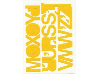 Litery samoprzylepne ART-DRUK  50mm ��te Helvetica 10 arkus