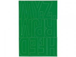 Litery samoprzylepne ART-DRUK  80mm zielone Helvetica 10 ark