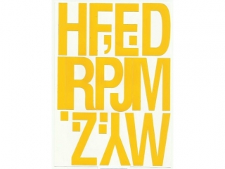 Litery samoprzylepne ART-DRUK  80mm ��te Helvetica 10 arkus