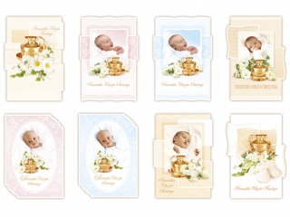 Kartki B6 brokat Chrzest w.
