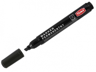 Markery permanentne TOMA ko�c�wka �ci�ta, 4 kolory czarny