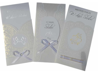 Kartki karnet MER DL Exclusive Satynowa ślub