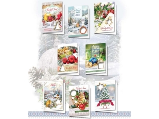 Kartki świąteczne TOP B6 naklejany element BNGOP świeckie