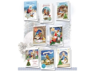 Kartki świąteczne TOP B6 naklejany element BNG religijne