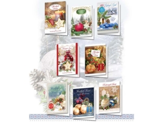 Kartki świąteczne TOP B6 naklejany element BNG świeckie