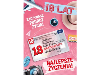 Kartki karnet GIFT M-159 Urodziny "18"