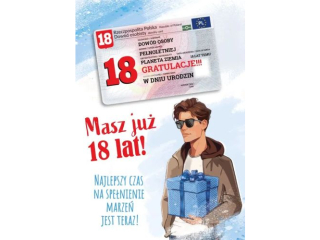 Kartki karnet GIFT M-177 Urodziny "18"