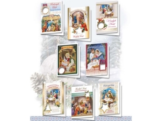 Kartki świąteczne TOP B6 naklejany element BBNOP z opłatkiem religijne