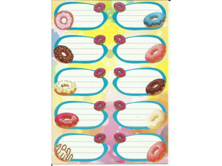 Naklejki na zeszyty POLSYR Due - donuty 25ark.